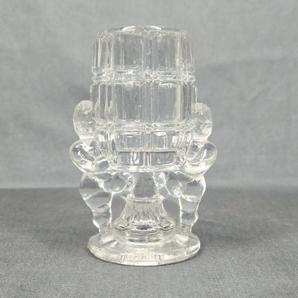 McKee Brothers Glass Company Peek a Boo Cherubs Toothpick Match Holder 1904 EAPG